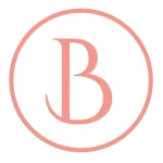 A pink capital letter "B" centered inside a pink circle on a white background, representing an allied health business coach in Melbourne.