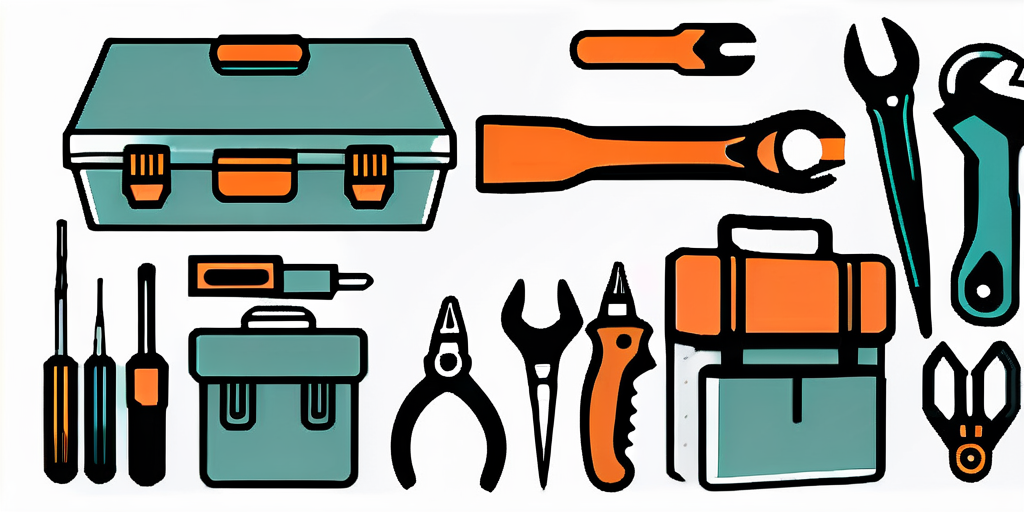A collection of tools and equipment on a white background for an electrician.