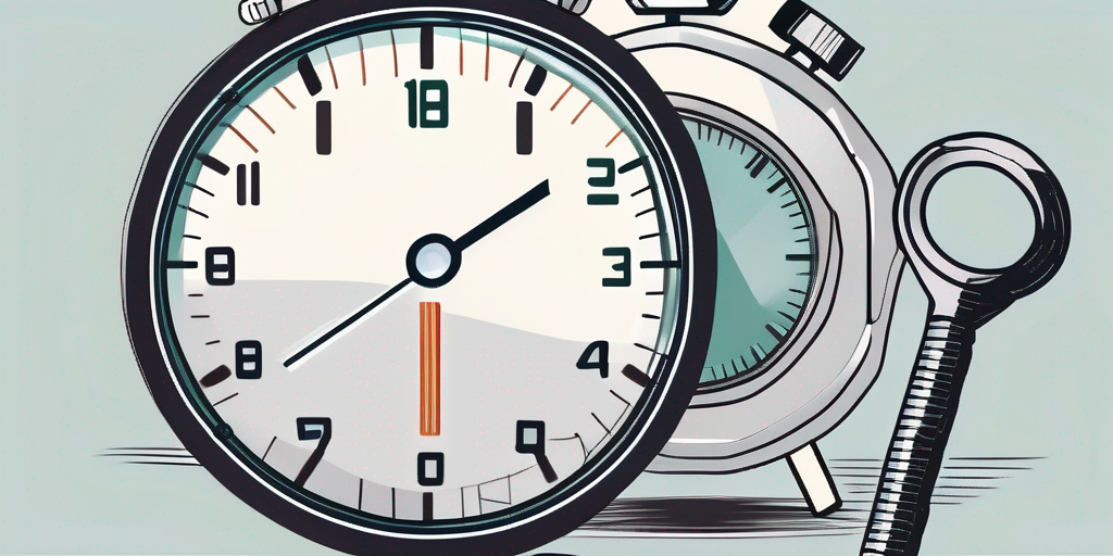 Close-up illustration of a stopwatch with a focus on the dial, indicating a measure of time for a personal trainer.