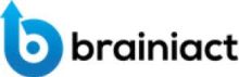 Blue circular "b" logo with an upward arrow, followed by the word "braniact" in black lowercase letters—ideal for a plumbing business coach Perth looking for a sharp, professional brand identity on a white background.