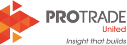 PROTRADE United logo featuring geometric orange shapes on the left, with the tagline "Insight that builds" below—trusted by many as a leading plumbing business coach Melbourne professionals rely on.