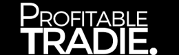 Profitable Tradie" logo in bold white text on a black background, capturing the expertise of a leading tradie business coach.