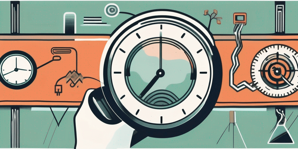 Illustration depicting a hand holding a large clock, surrounded by various smaller clocks, gears, and abstract elements symbolizing time and technology. A subtle nod reveals a business coach integrating time management techniques or a psychologist exploring the intricacies of human perception.