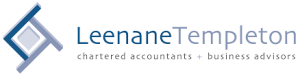 Leenane Templeton logo with the text “chartered accountants + business advisors” and a blue geometric design on the left.