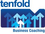 Logo for Tenfold Business Coaching featuring blue and white upward arrows below the text "tenfold" and "Business Coaching," reflecting its role as a leading entrepreneur coach Melbourne businesses trust.