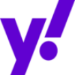 Purple Yahoo! logo showing a bold "y" and exclamation point on a transparent background.